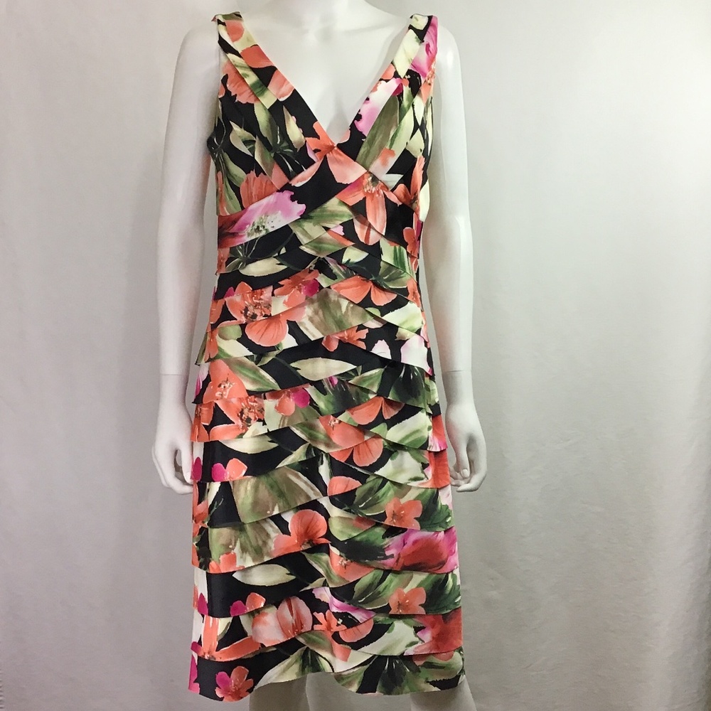 Dressbarn Collection Floral Layered  Dress